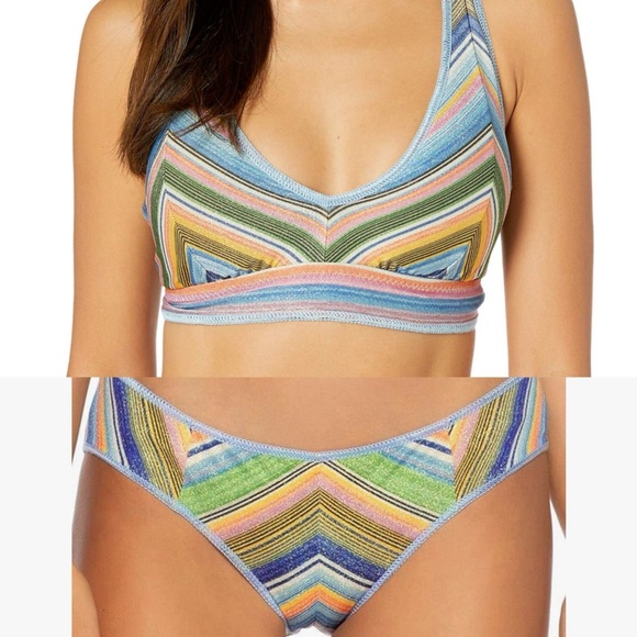 BECCA East Village Stripe Metallic Bikini Set